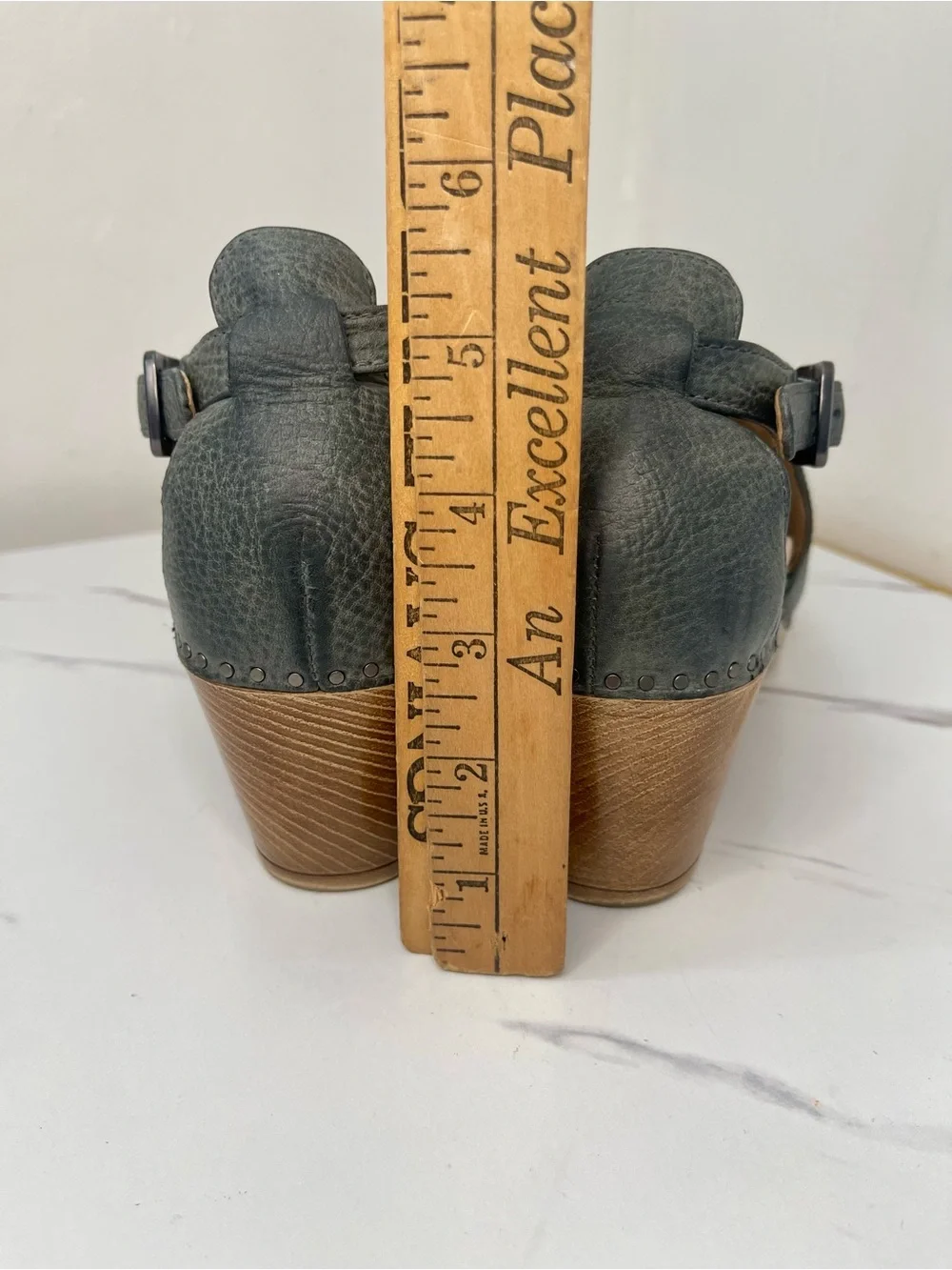 Dansko Sassy Heel Leather Slingback Clogs in Slate Color Sz 39/ 8.5-9